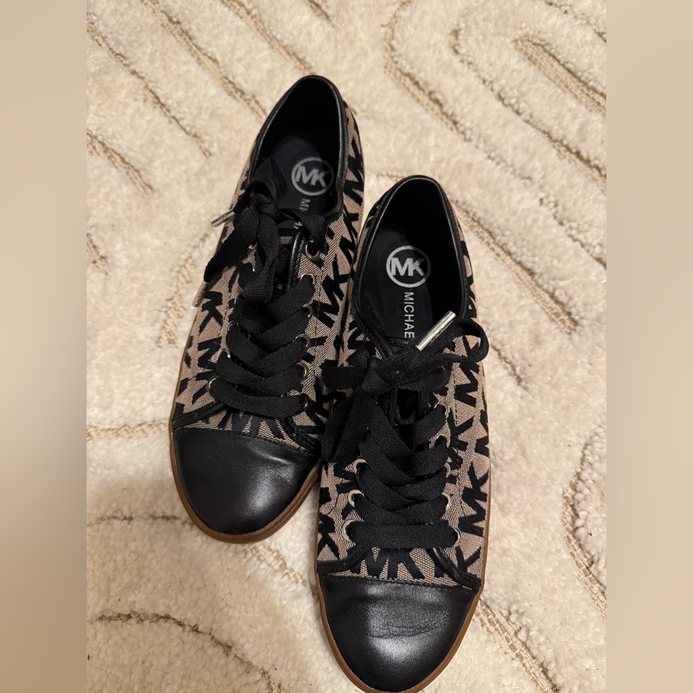 Michael Kors Black and Beige Women's Sneakers